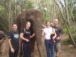 With friends at an elephant sanctuary