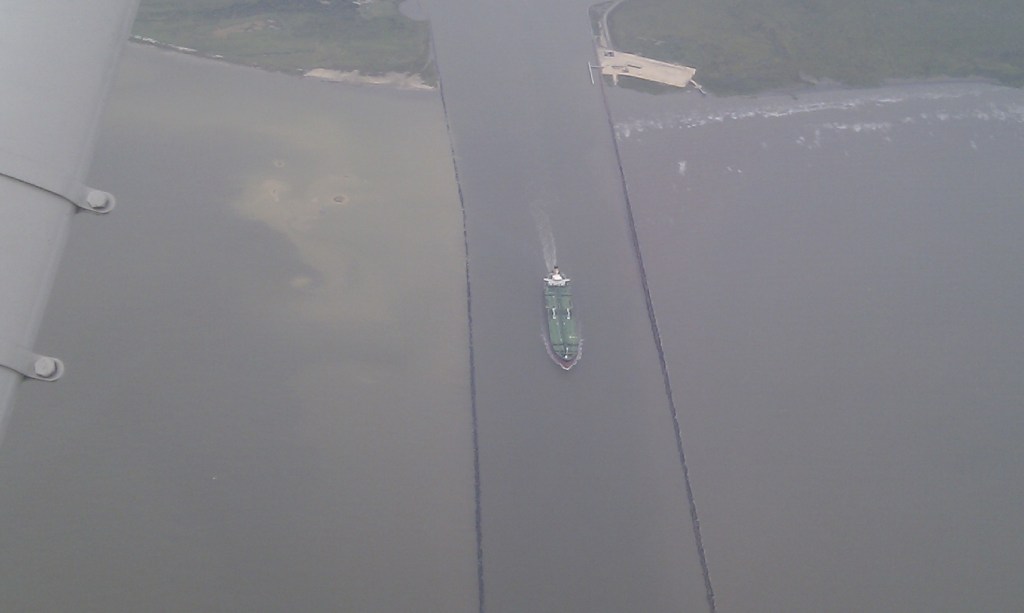 Channel dug to allow lower hulled ships to travel in and out