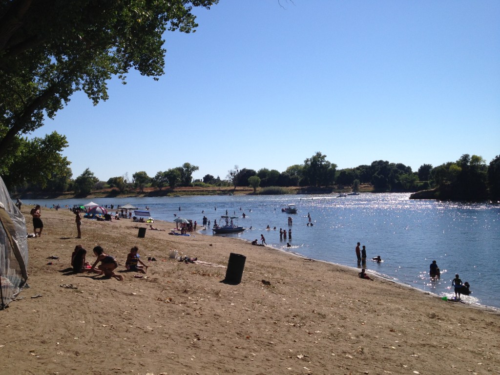 Riverside beach