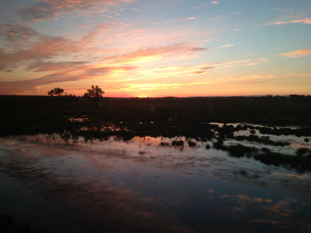 Sun setting over North Dakota