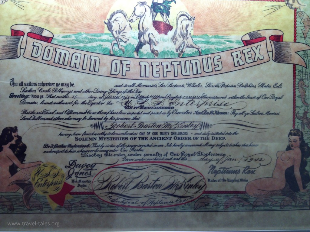 USS Lexington censored equator crossing