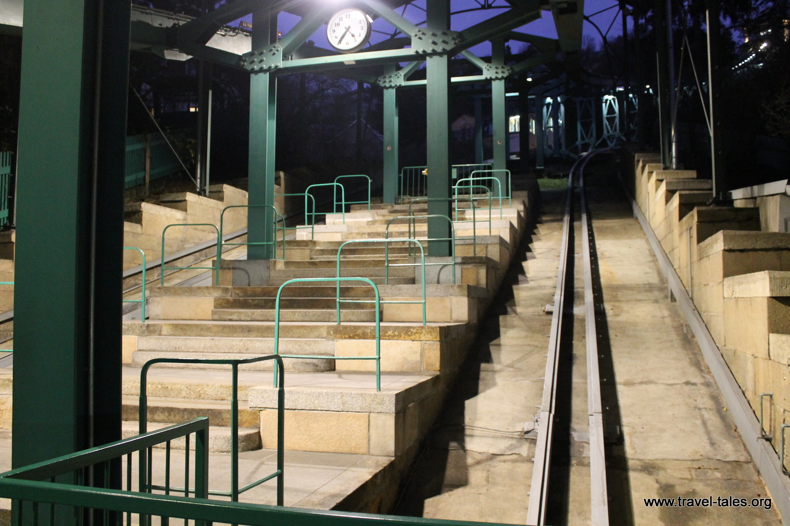 View up the steep Schwebebahn platform