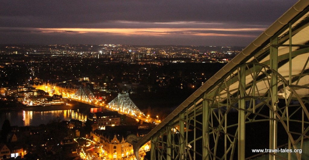Nightime view from top of Schwebebahn