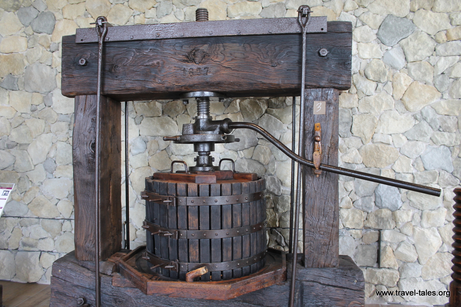 old wooden grape press