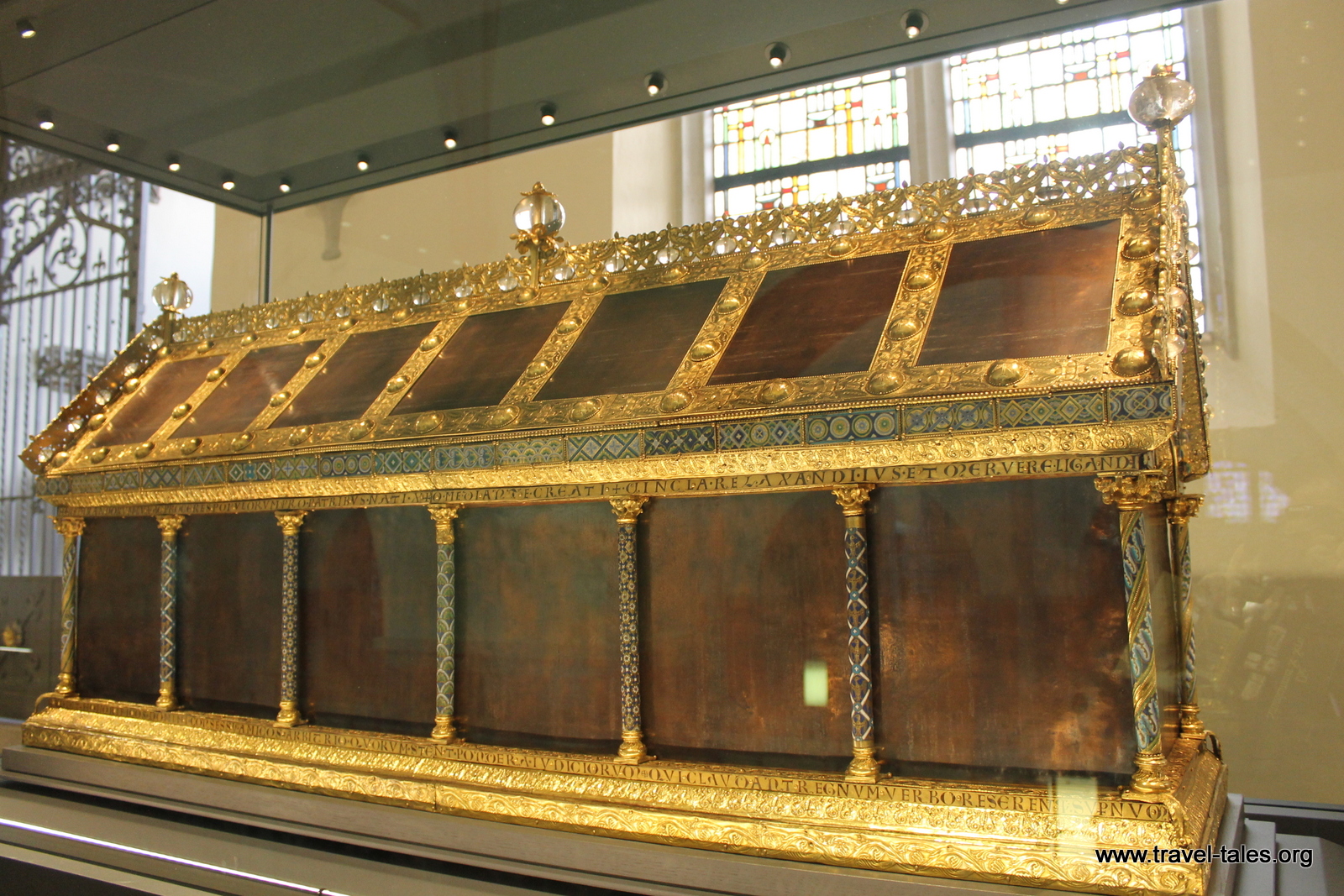Golden shrine with columns