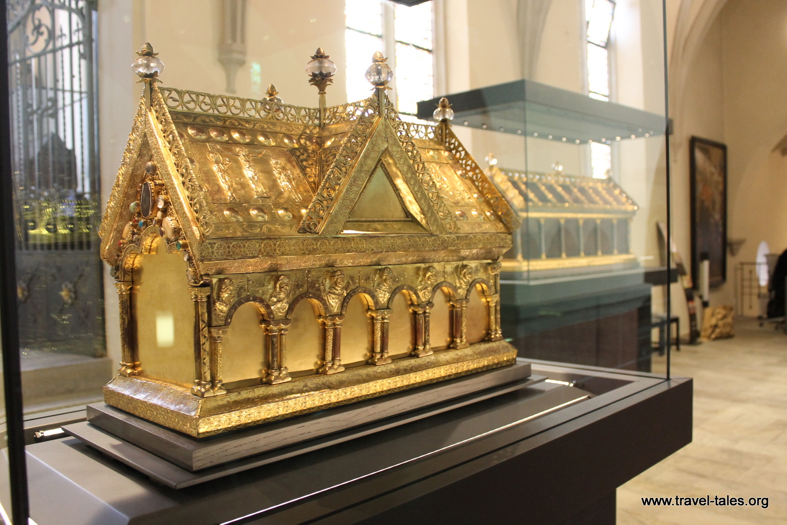 Golden shrine with gable