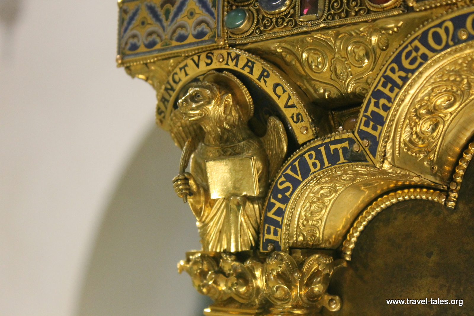 saint detail in gold and enamel