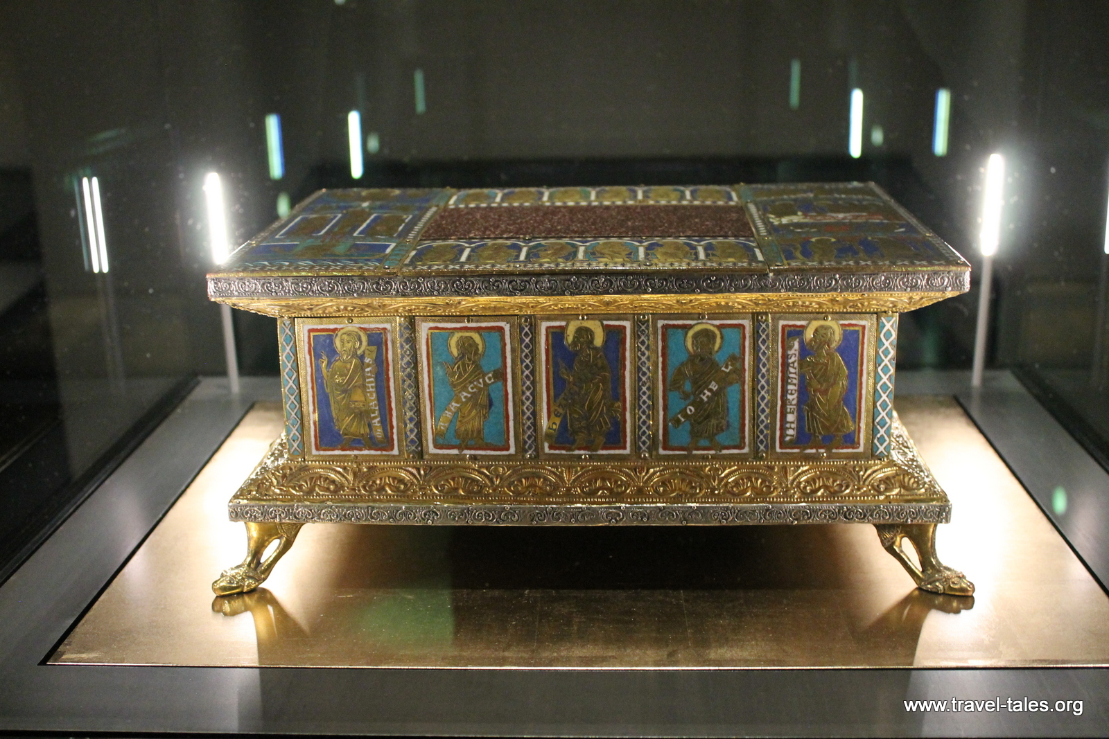 Golden shrine with enamel images