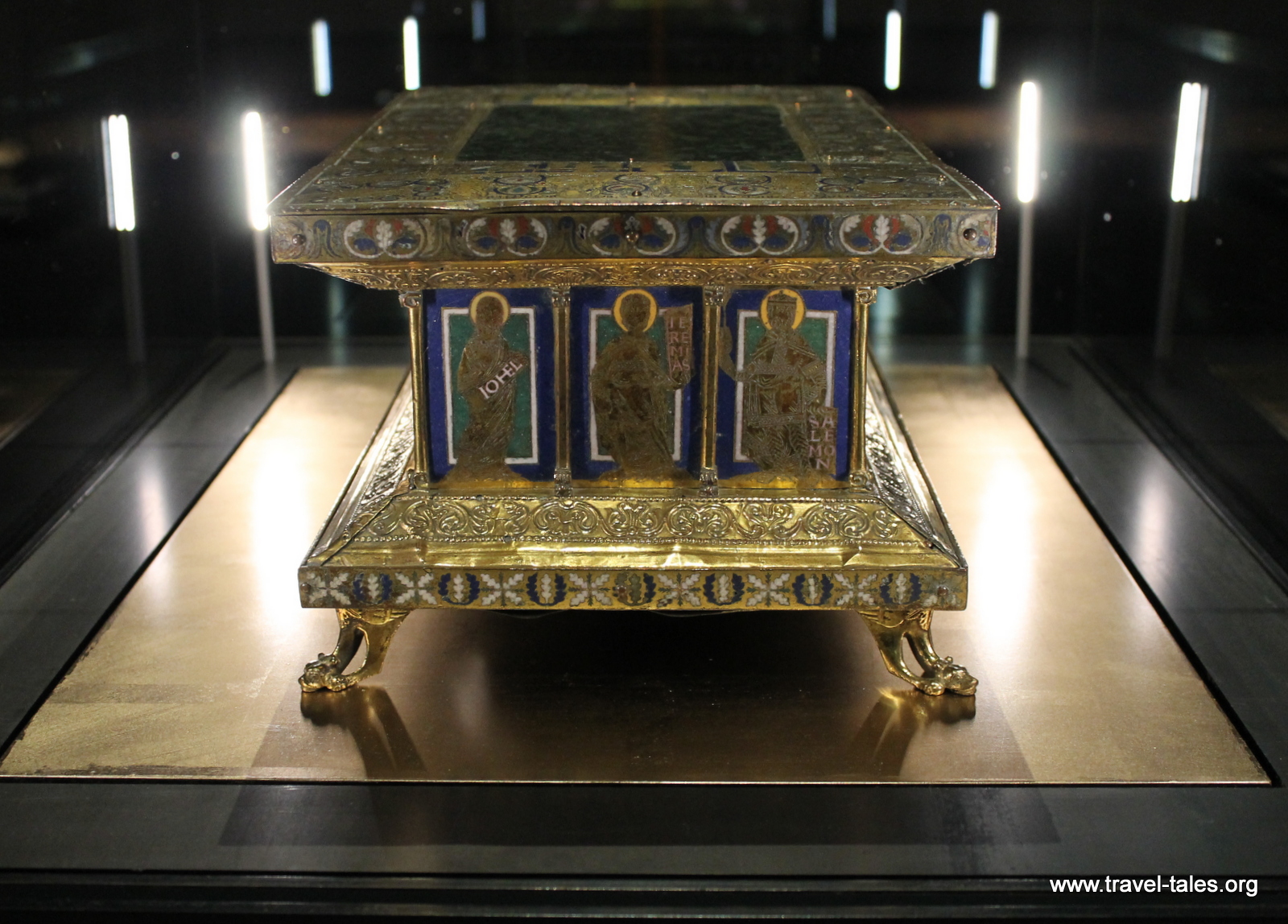 Golden shrine with enamel images